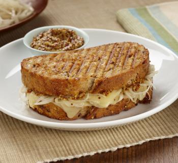 Classic Grilled Cheese with Marinated Onions and Whole-Grain Mustard