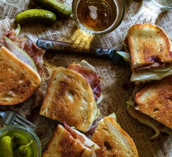 Apple Chutney & Prosciutto Melt with Gruyere Cheese and Pears