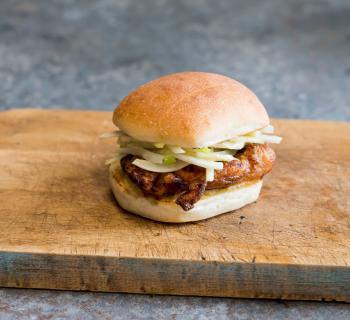 Fried chicken slider on a plate