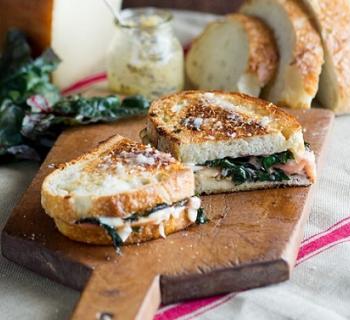 Gruyere Grilled Cheese with Sautéed Chard