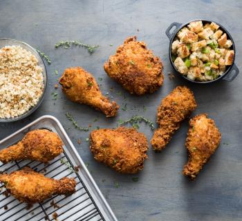 Holiday Stuffing Crusted Fried Chicken