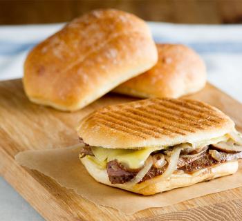 Grilled Steak and Onion Sandwich with Horseradish Cream