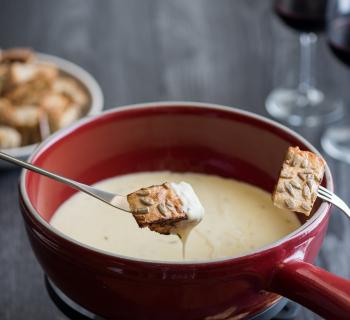 Fondue With Toasted Bread