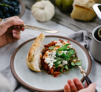 Shakshuka with Chevre & Fresh Herbs