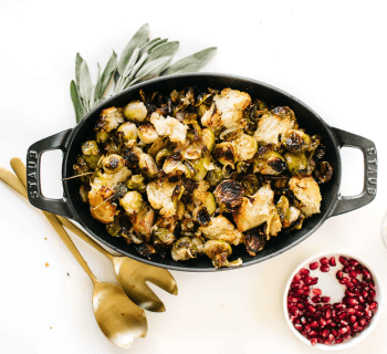 Sage Roasted Brussels Sprouts With Cheesy Bread Chunks