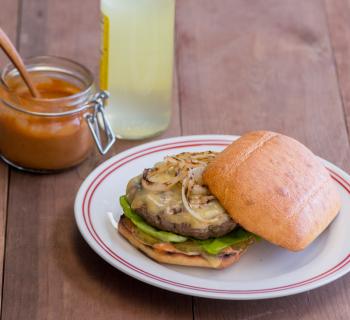 Double Cheddar Burger with Spiked Ketchup