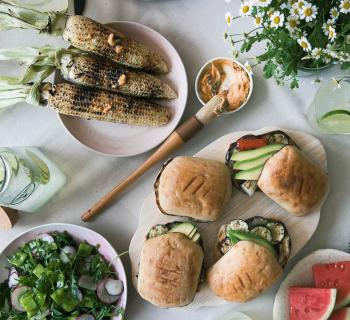 Food spread on a table