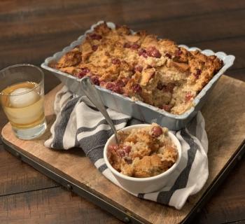 Bourbon-Soaked Cherries Bread Pudding