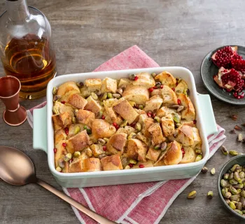 Eggnog Spiced Bread Pudding with Take & Bake Baguette Twin Pack