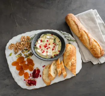 Grilled Baguette with Baked Brie and Take & Bake Baguettes